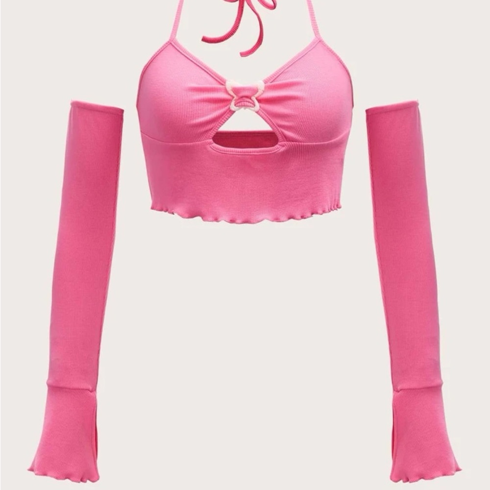 Butterfly halter with sleeves